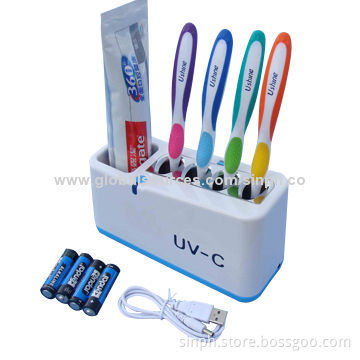 UV Home Toothbrush Disinfector with Ozone, Safe and Energy-saving, 100-240V AC Input